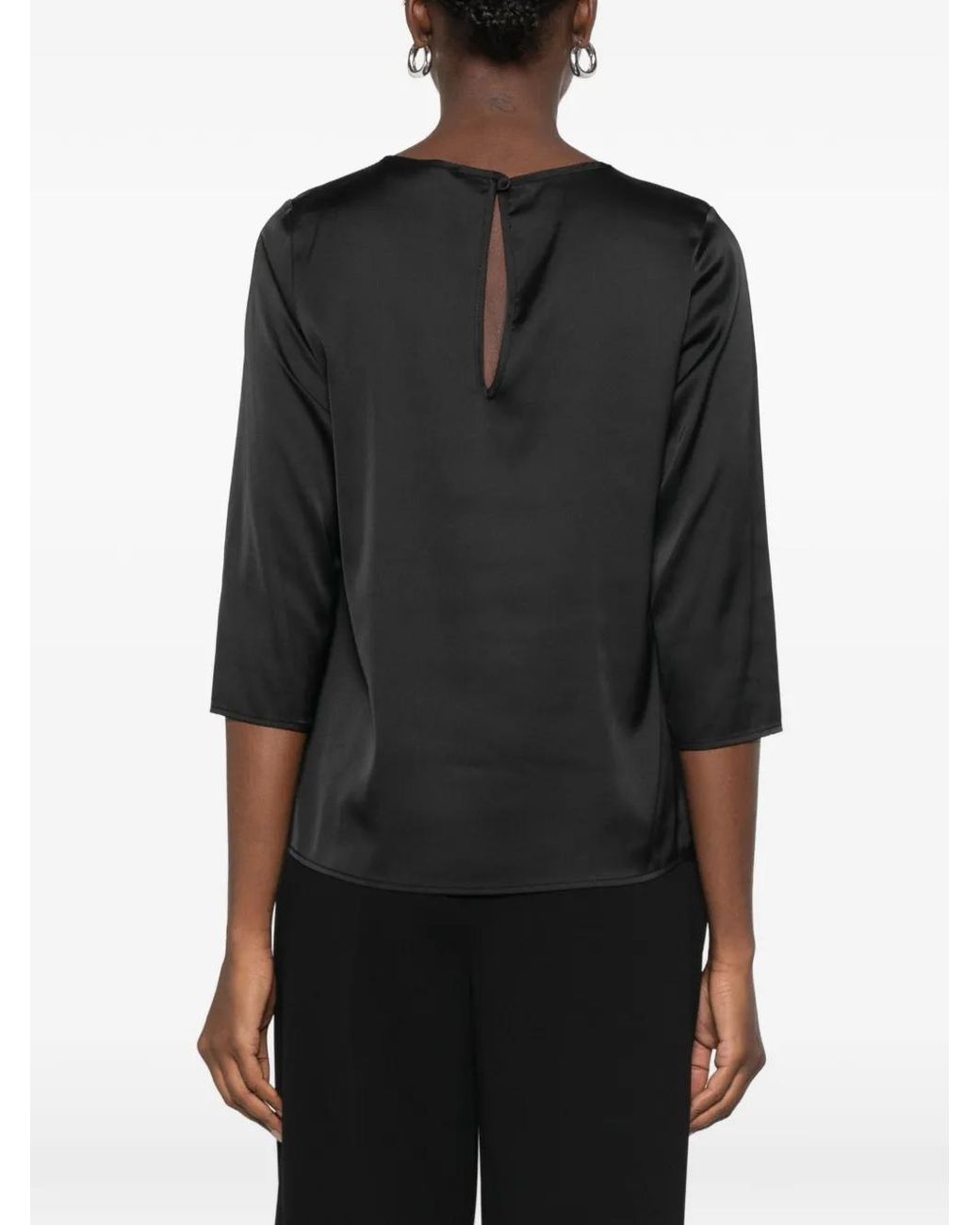 Imperial Black Three-Quarter Sleeve Top