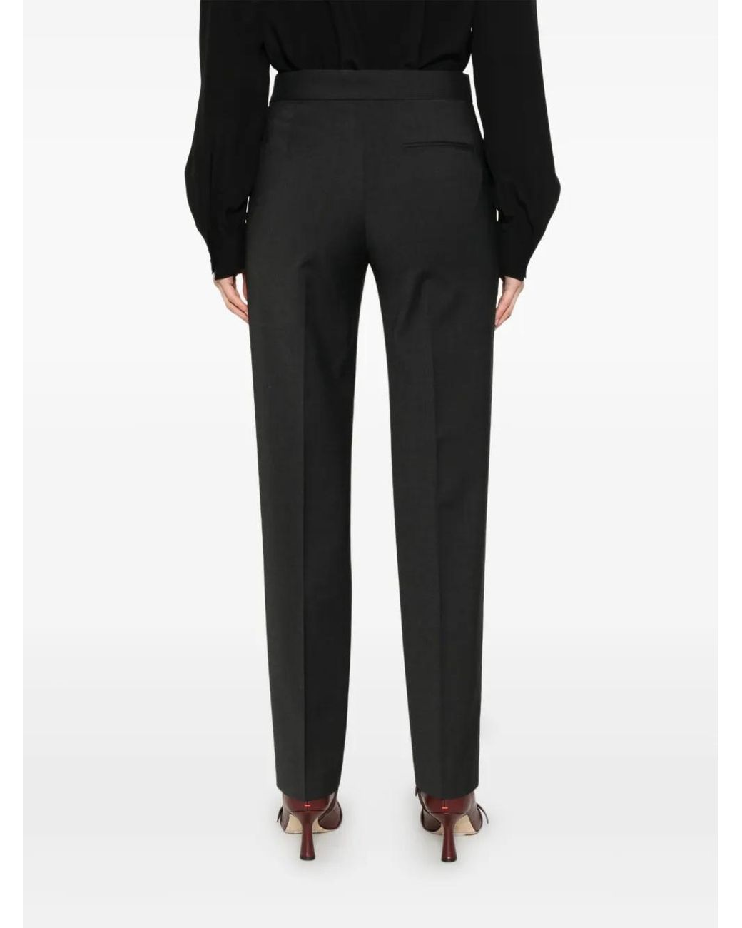 Alberta Ferretti Black Tailored Trousers With Zip Closure