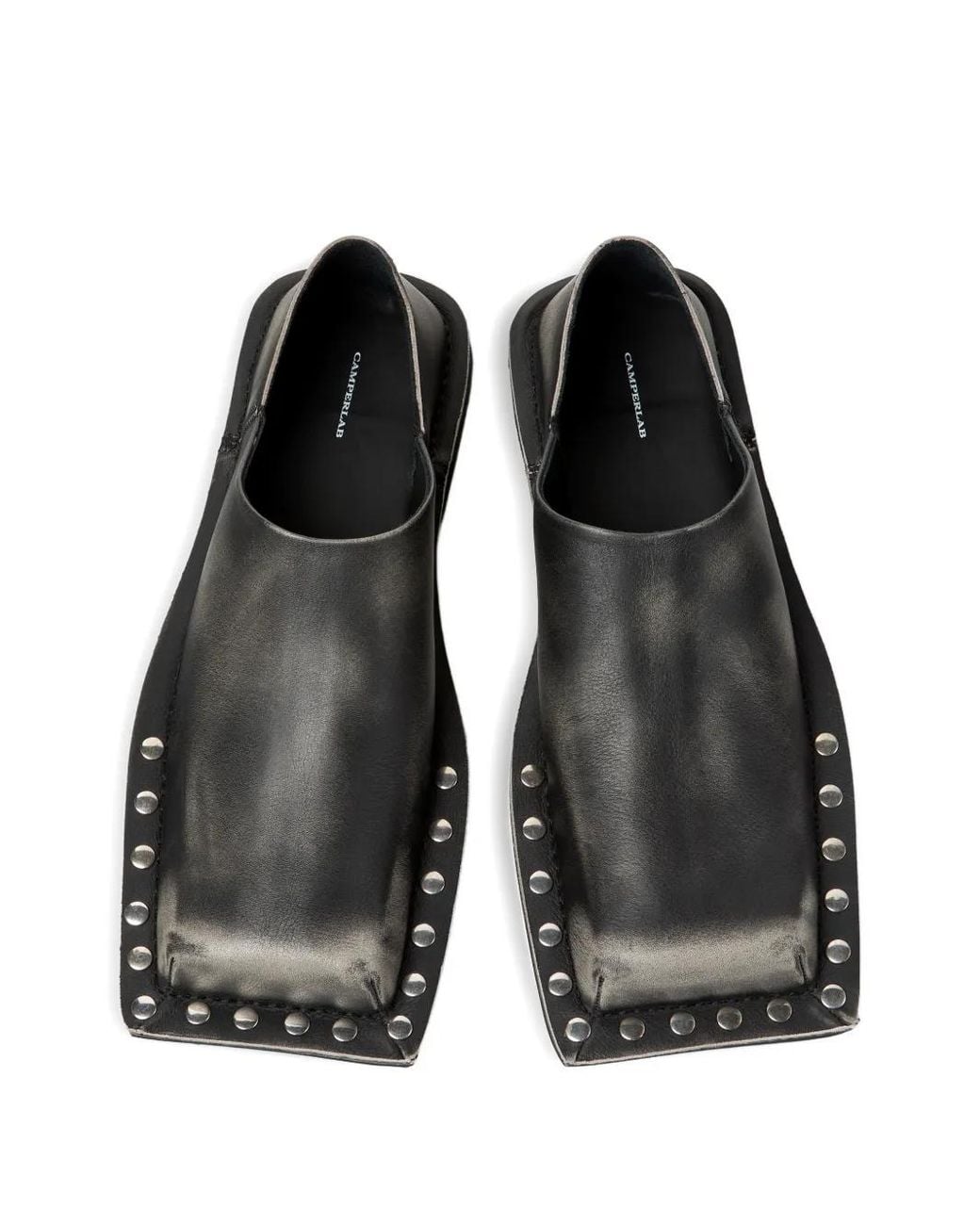 CAMPERLAB Black Studded Leather Menosmal Loafers