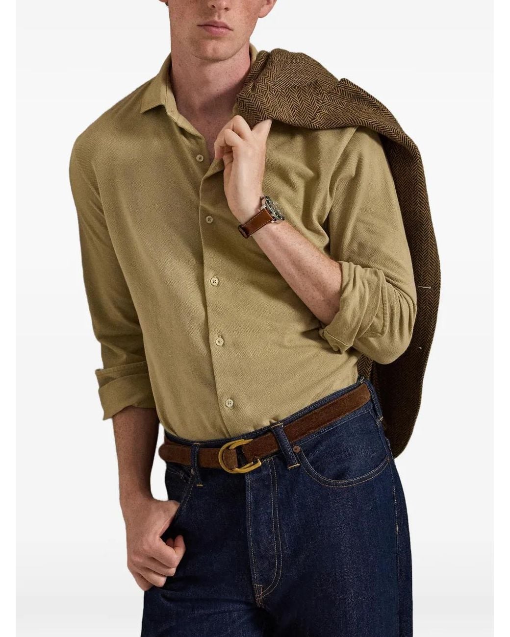 Polo Ralph Lauren White Featherweight Mesh Shirt for men