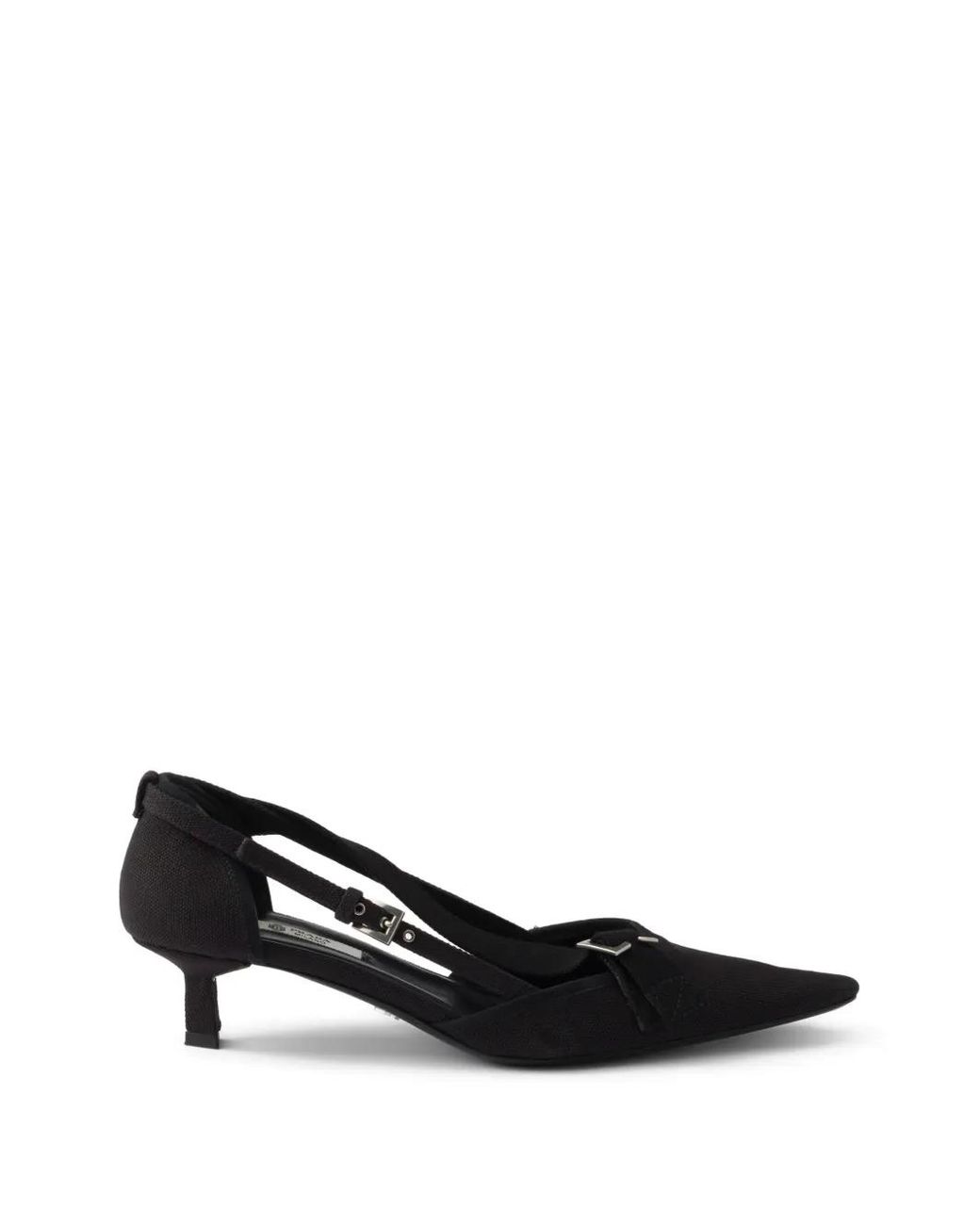 Escarpins En Toile Prada en coloris Black