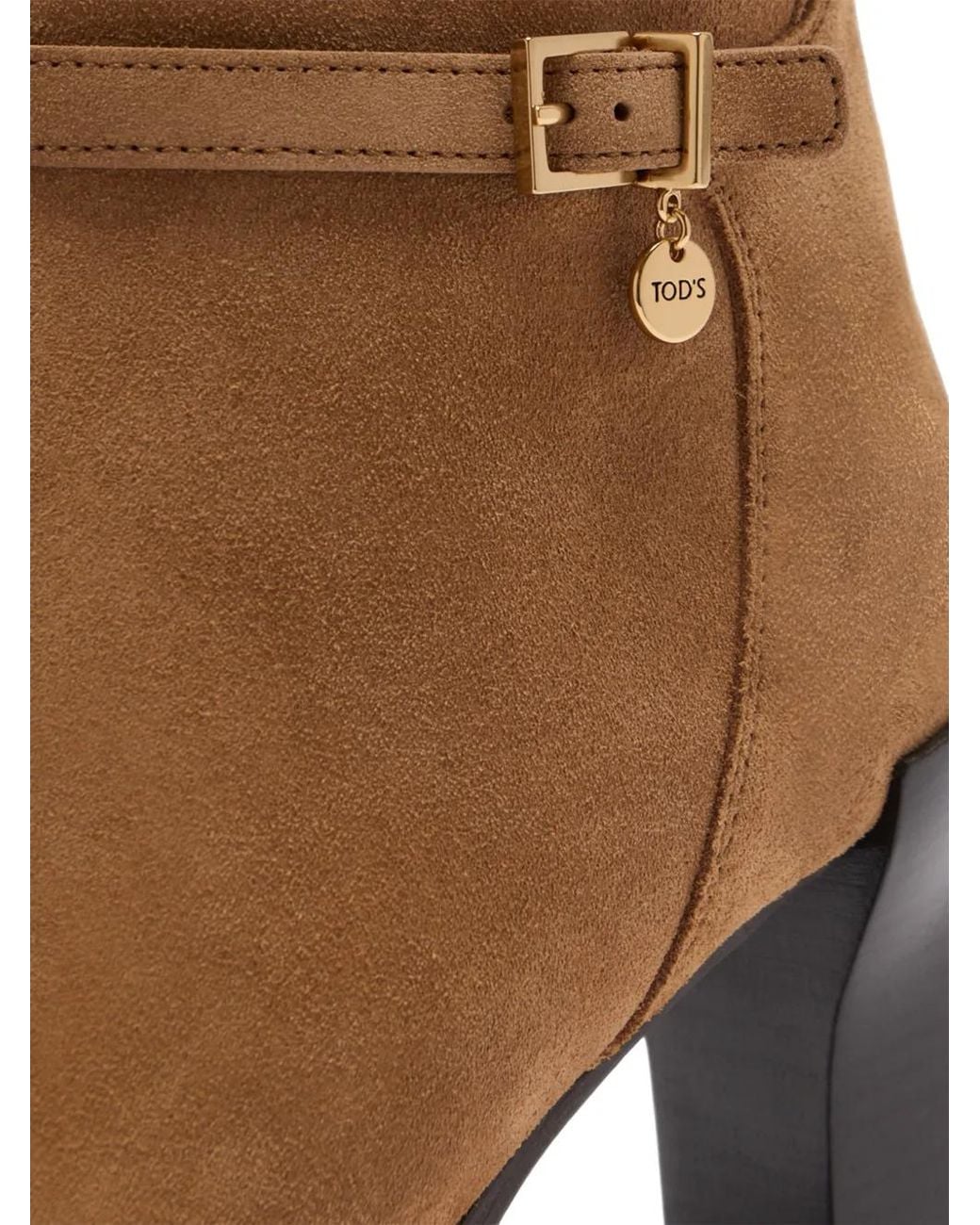 Tod's Brown Buckled Suede Boots