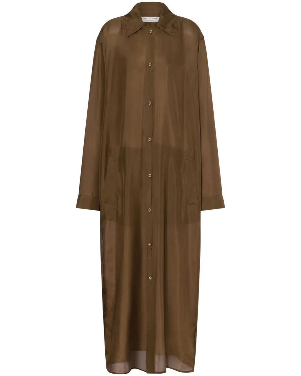 Philosophy Di Lorenzo Serafini Natural Habotai Silk Wash Long Coat