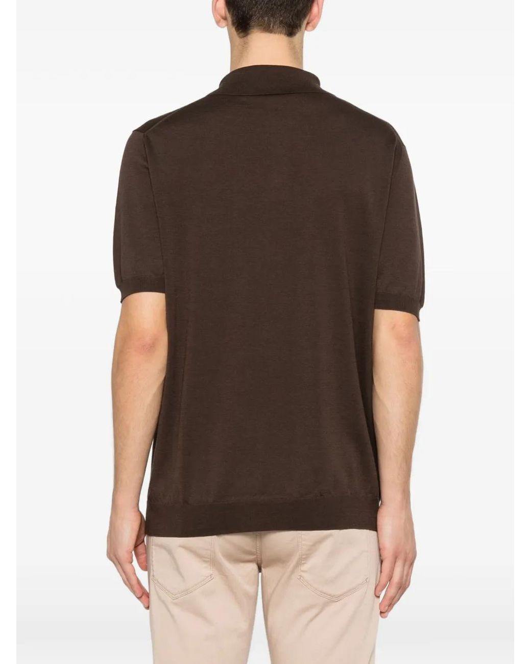Zanone Brown Buttoned Polo Shirt for men