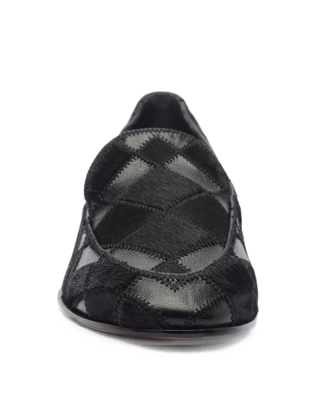 Alexandre Birman Black Annelise Patchwork Loafers