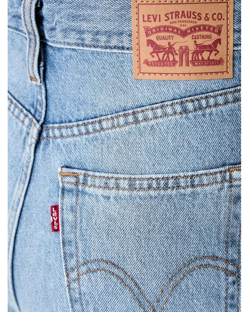 Levi's Blue Logo-Patch Straight-Leg Jeans