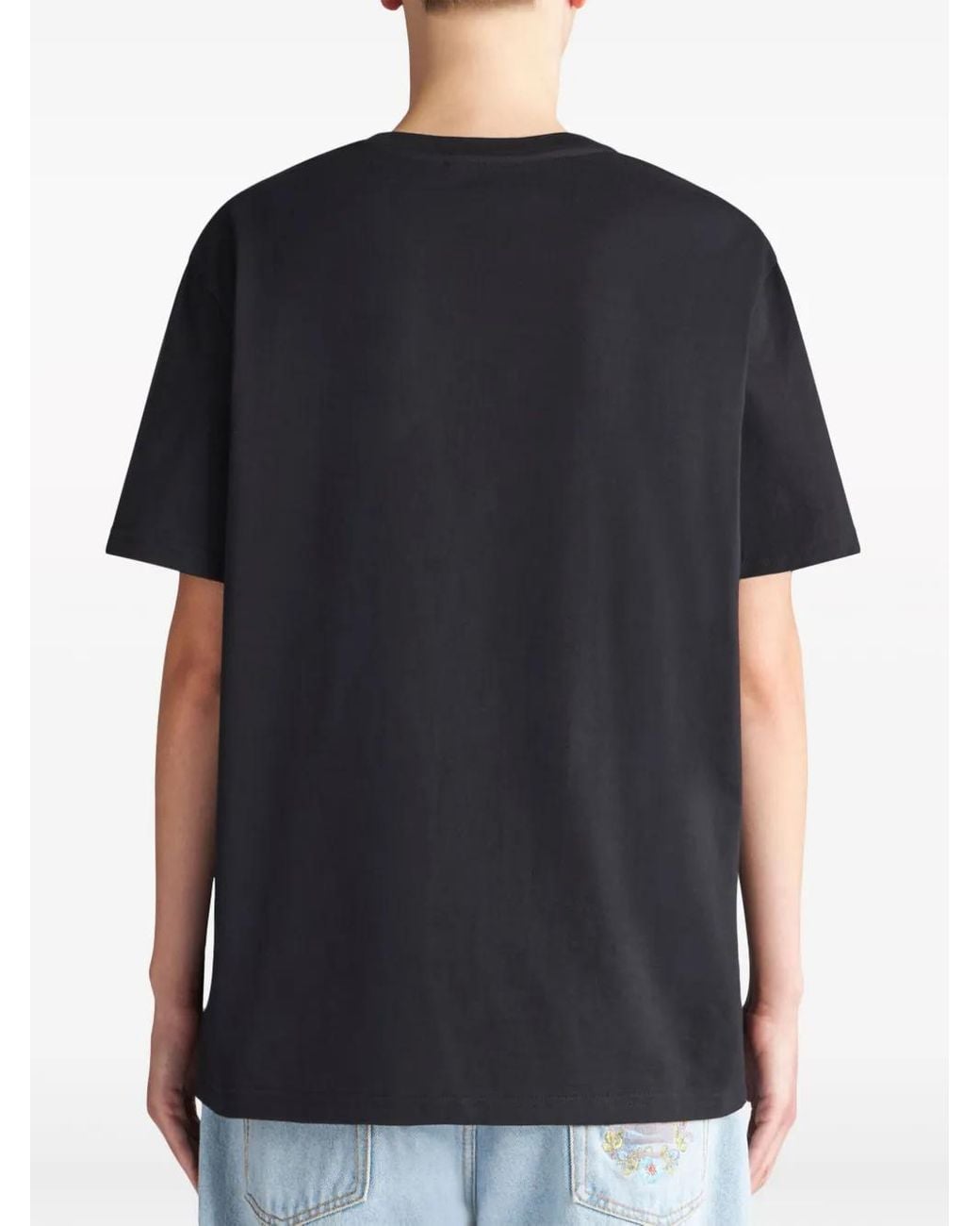 Etro Black T-shirt Con Ricamo