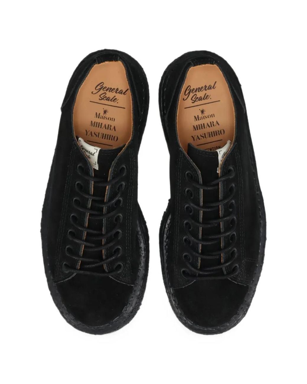 Maison Mihara Yasuhiro Black "Mark"Suede Monkey Shoes for men