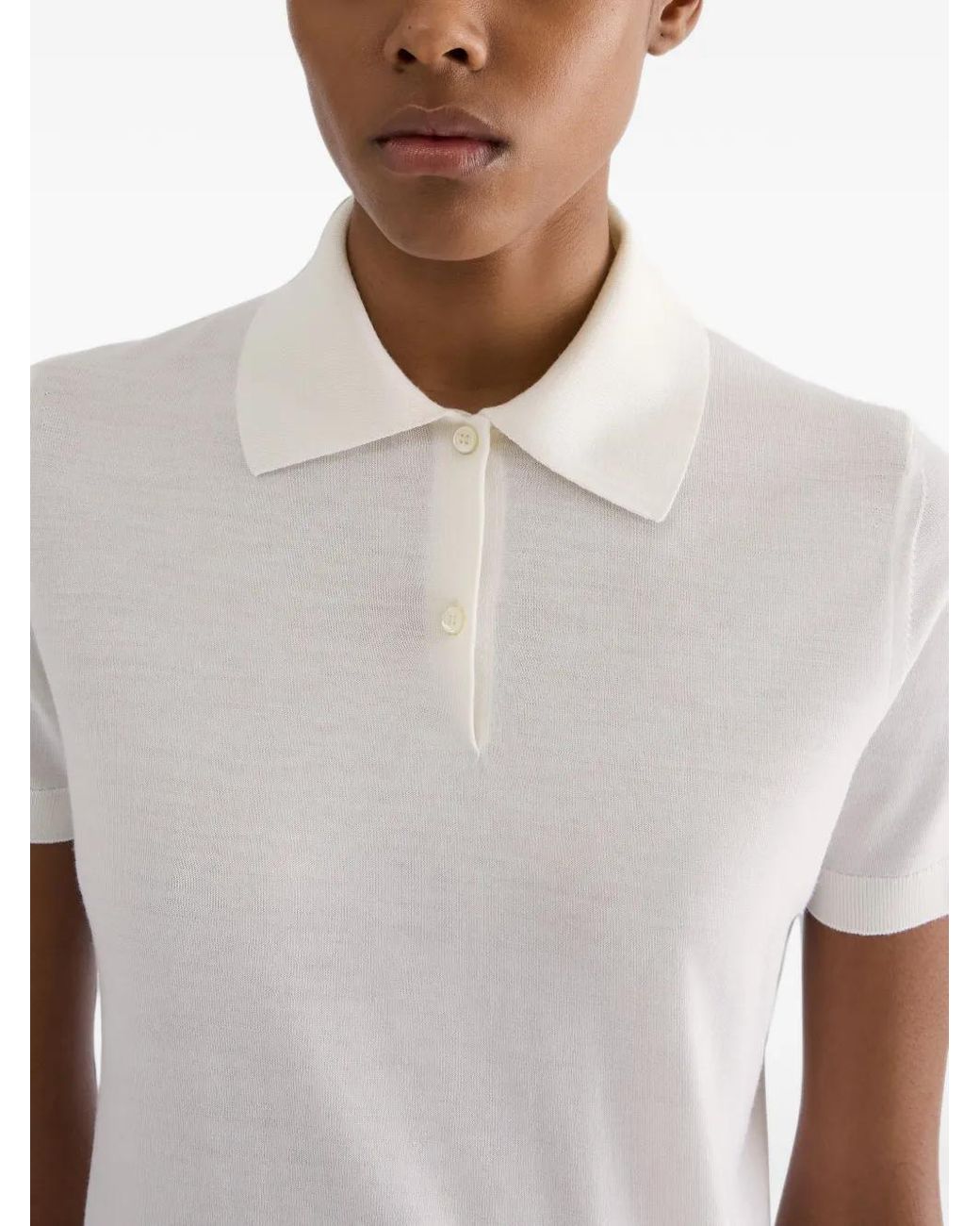 Jil Sander Wollen Poloshirt in het White