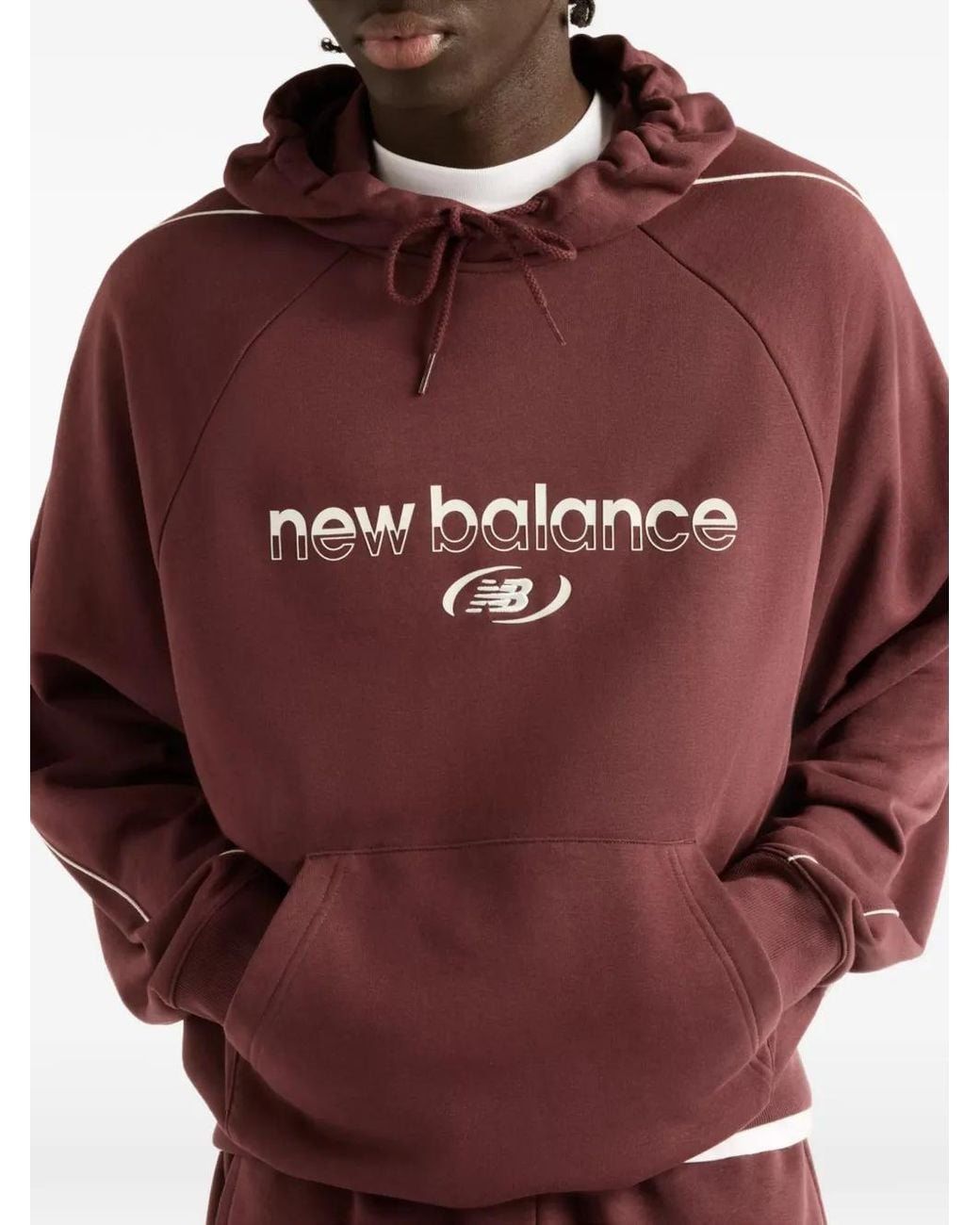 New Balance Red Trackside French-Terry Hoodie for men