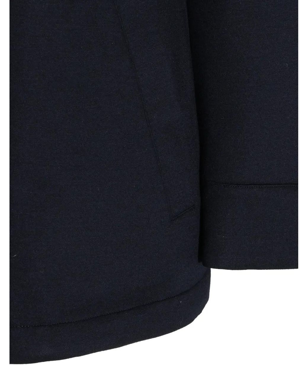 Montecore Blue High-Neck Single-Breasted Coat for men