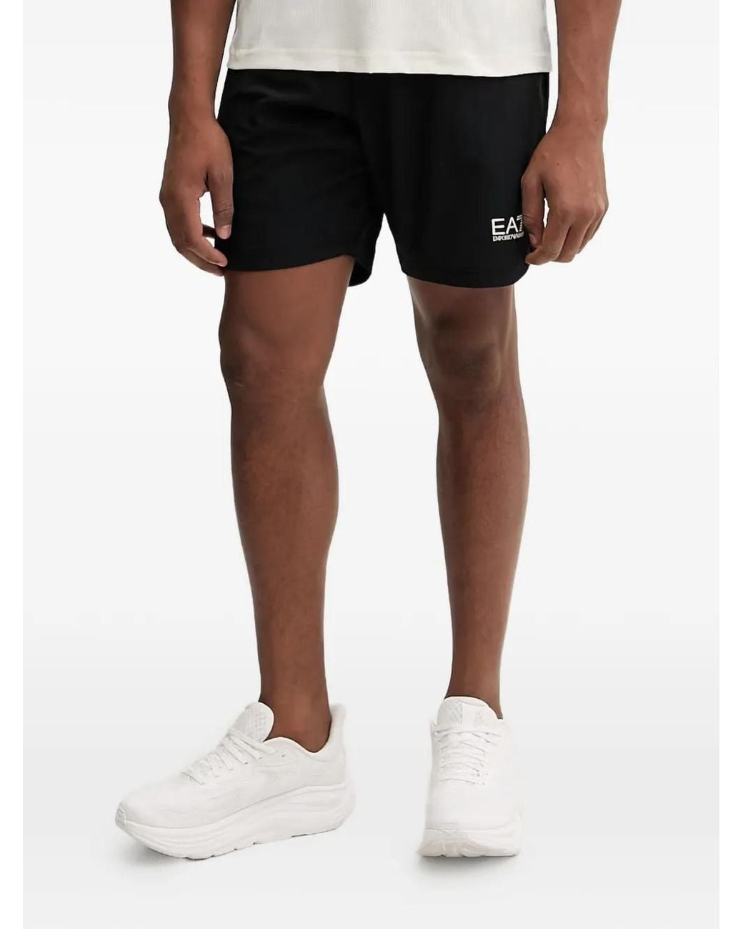 EA7 Shorts Met Logoprint in het Black voor heren