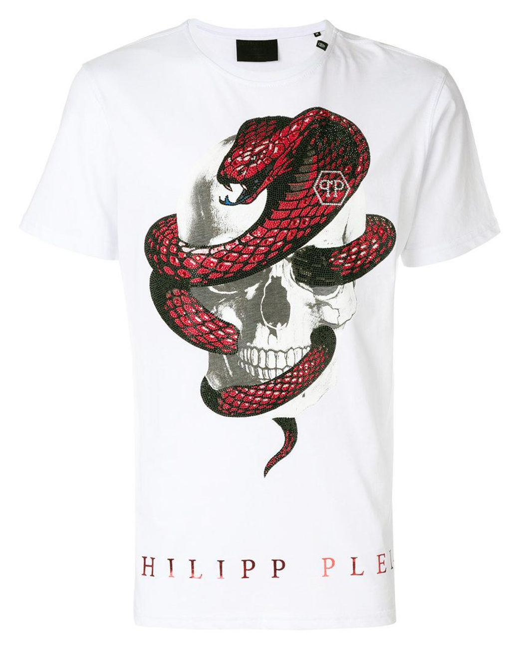 pantalla charla maletero Camiseta con estampado de calavera y serpiente Philipp Plein de hombre de  color Blanco | Lyst