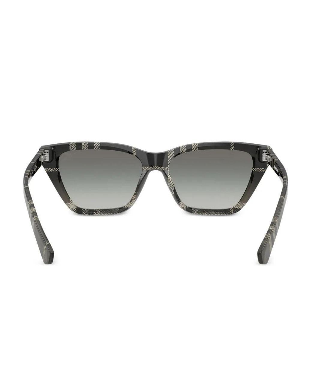 Burberry Gray Check-Pattern Cat-Eye Sunglasses