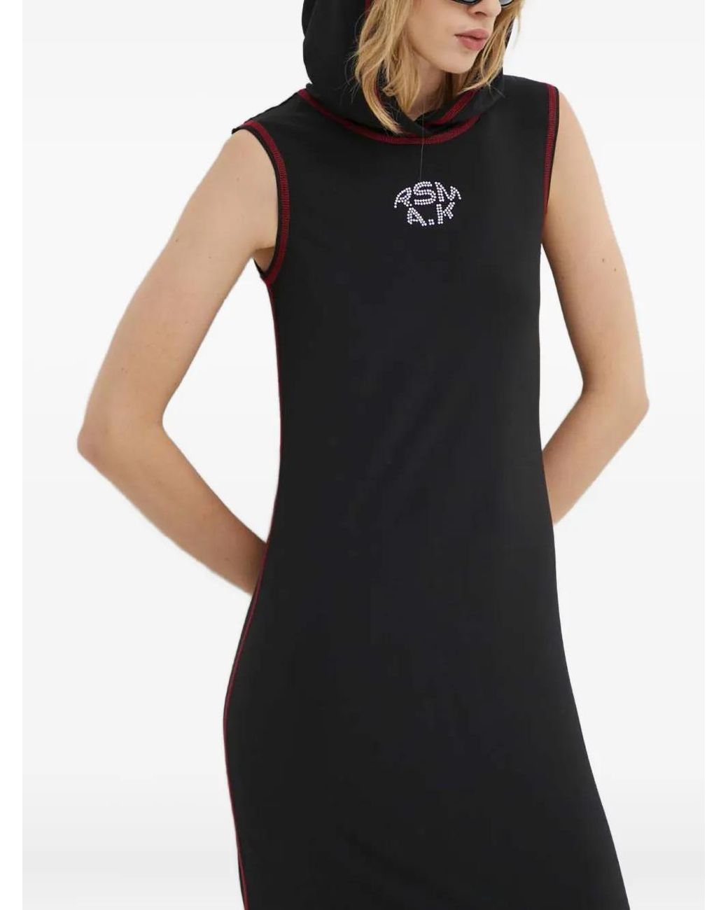 Résumé Black Hooded Trim Dress
