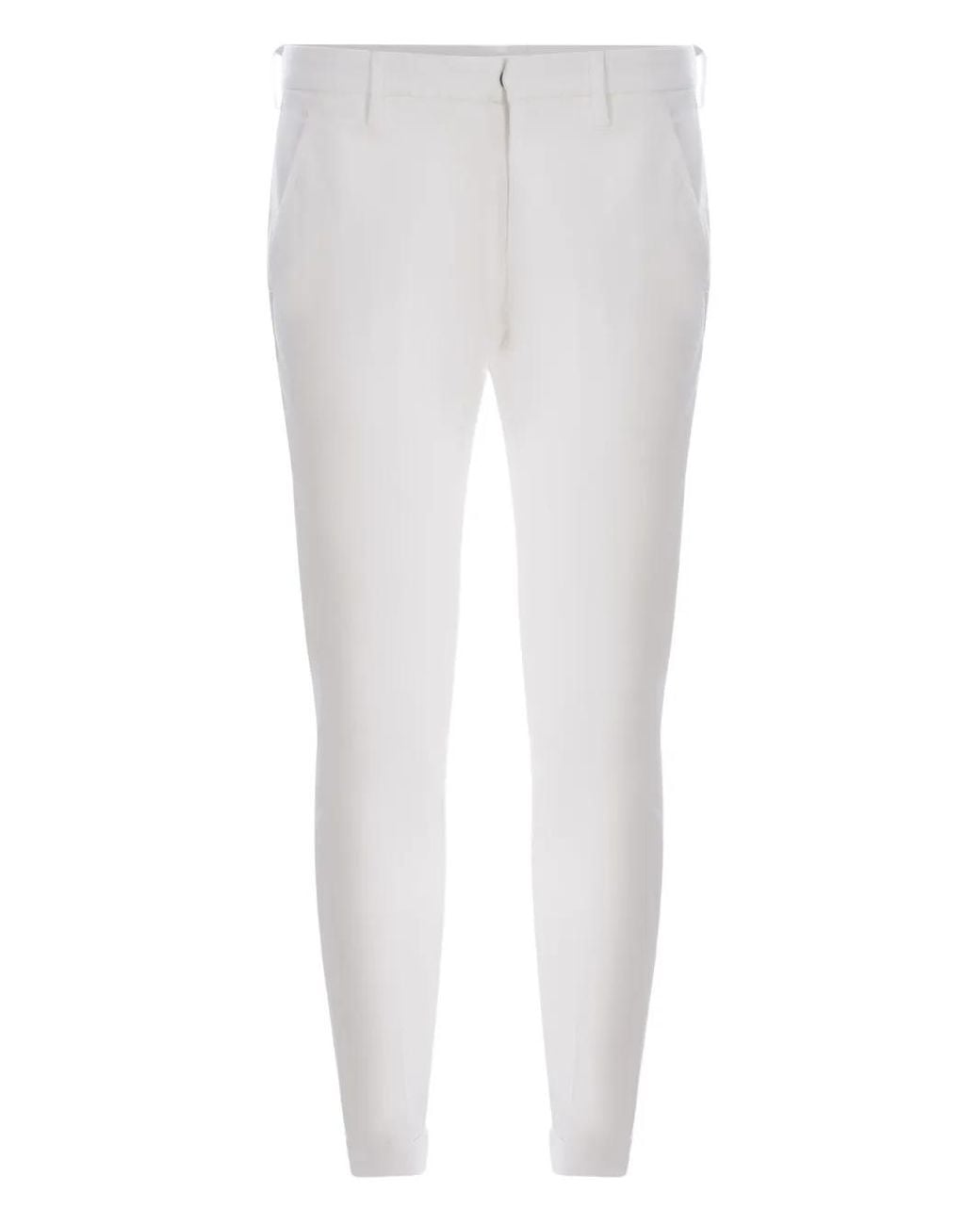 Dondup White Gaubert Slim-Fit Cotton Trousers for men