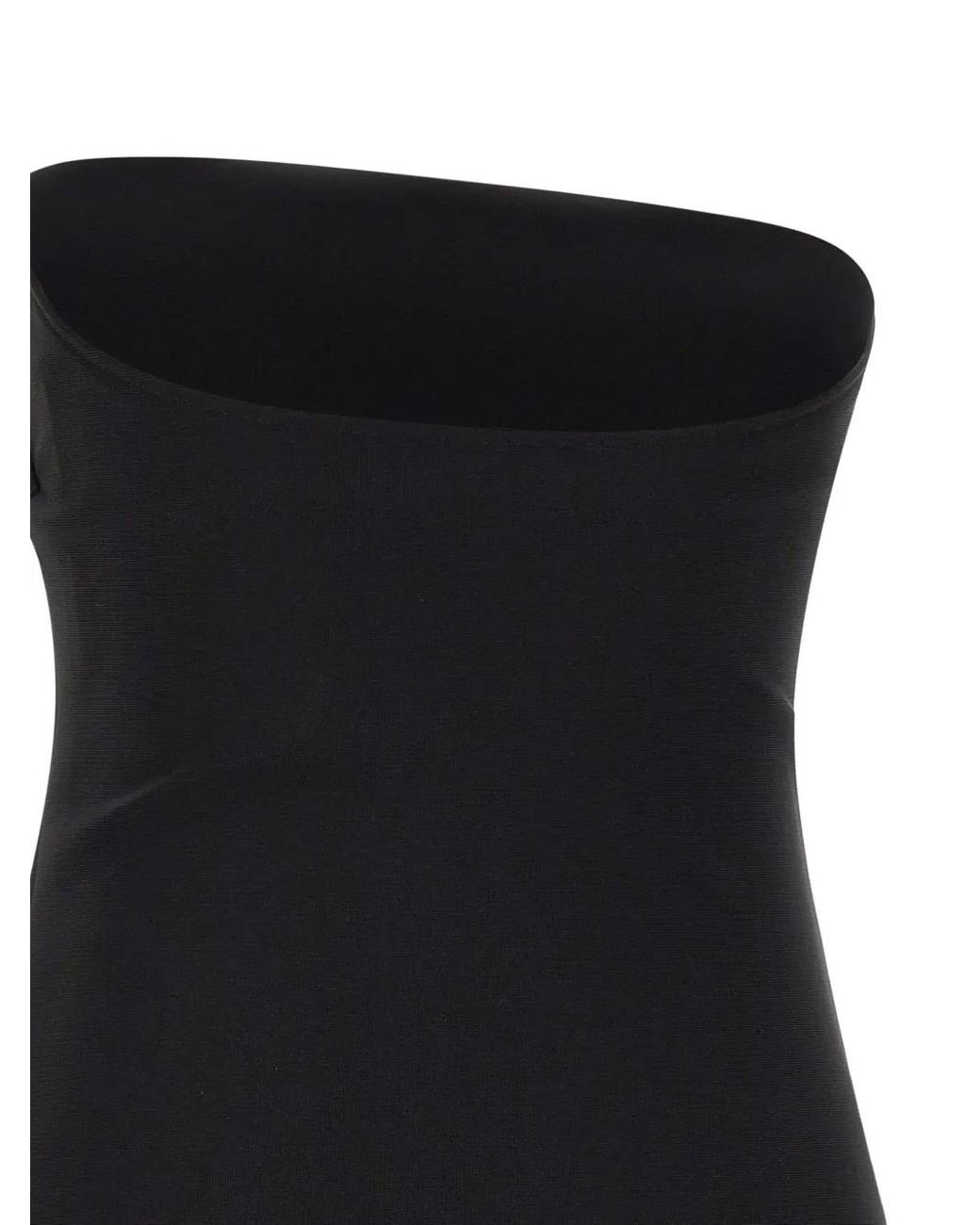 Courreges Black Logo-Embroidered Strapless Bodysuit