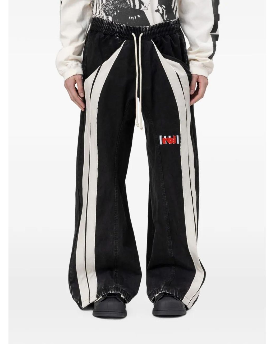 RRR123 Black Apocrypha Trappist Wide-Leg Trousers for men