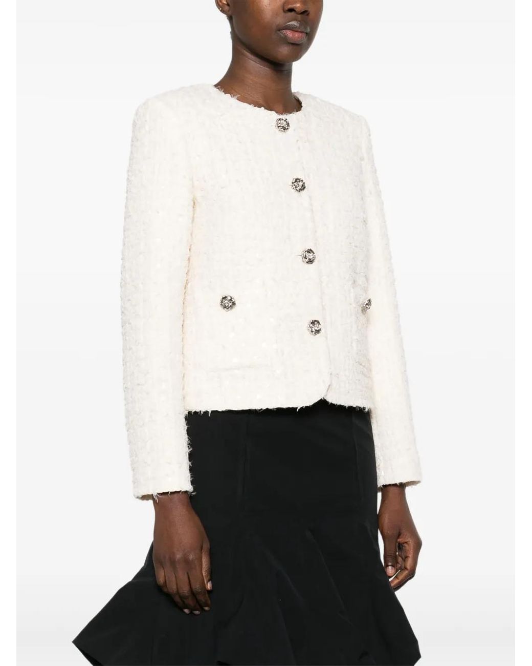 Nissa White Bouclé Jacket