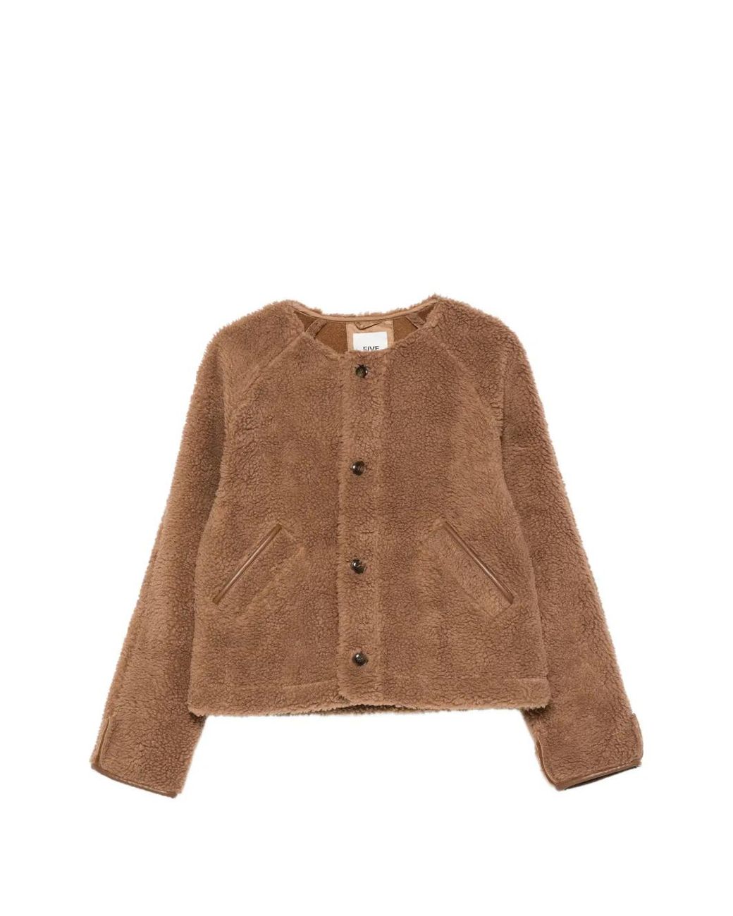Five Jeans Brown Mattea Teddy-Texture Jacket