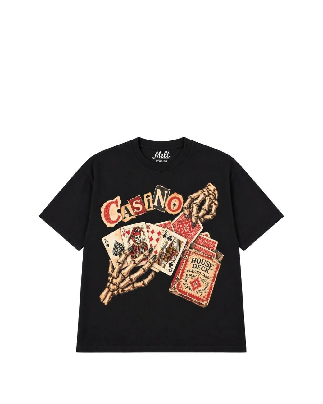 Melt Black Graphic-Print T-Shirt for men