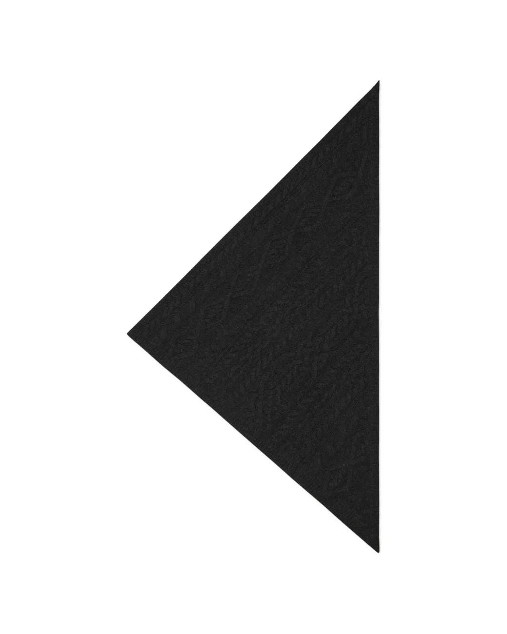 Bompard Black Sacha Cable-Knit Triangle Scarf