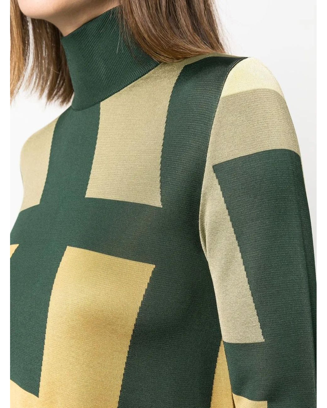 Colville Green Arrow Geometric-Pattern Dress