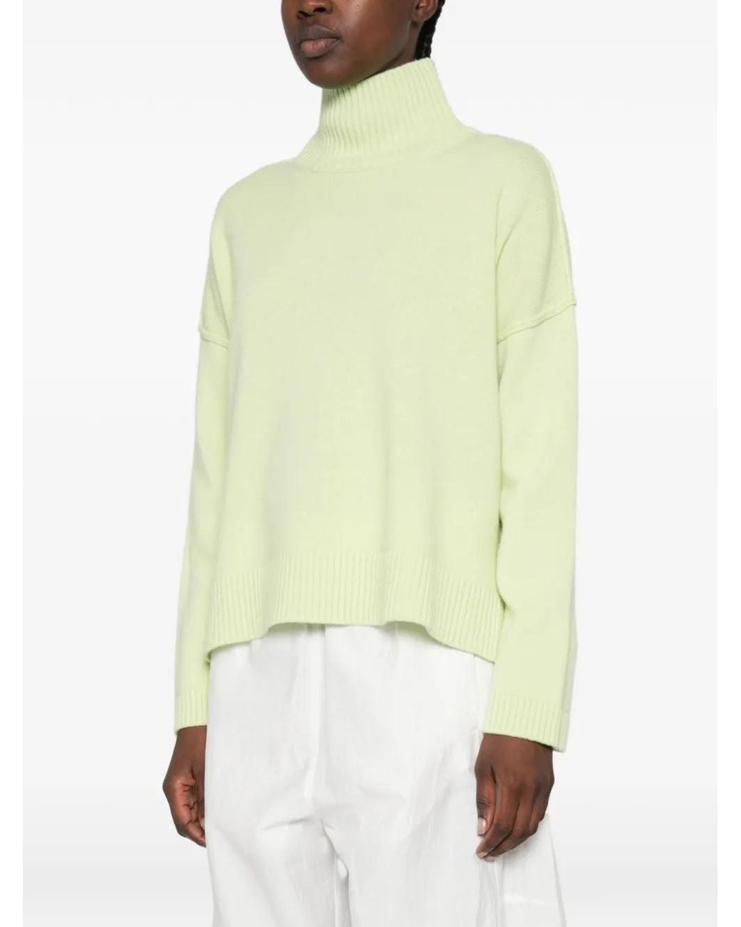 Dripeed Scaglione High-Neck Dropped-Shoulder Sweater in Yellow | Lyst