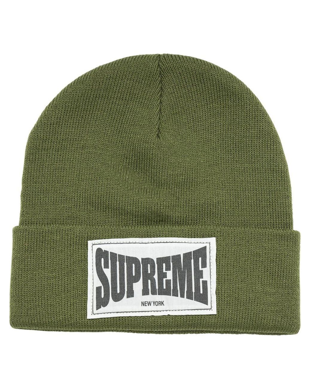 Supreme Woven Label Beanie in Green for 