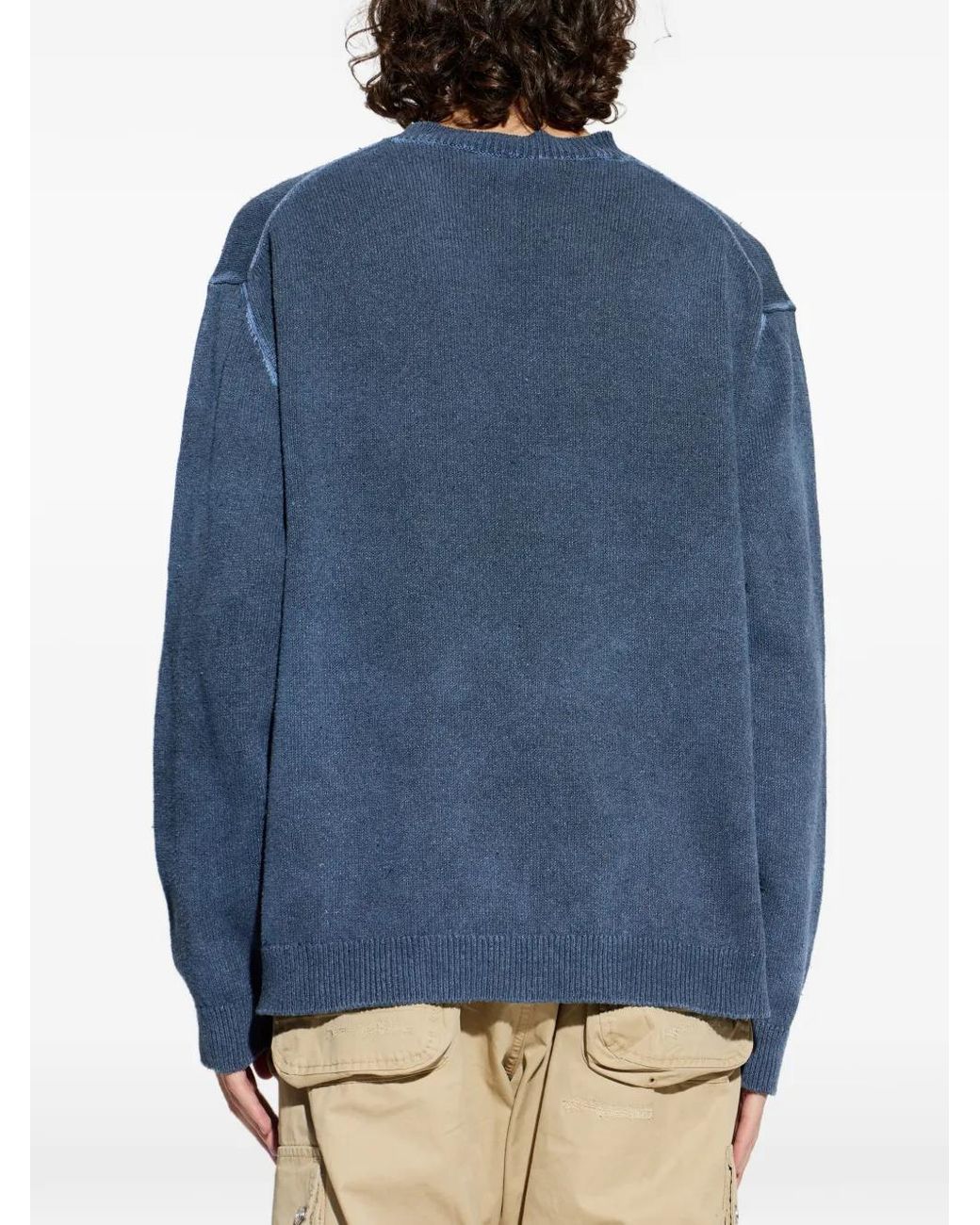 DSquared² Blue Logo-Embroidered Sweater for men