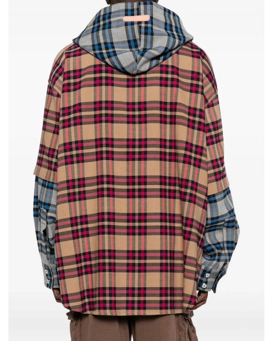 PDF Red Patchwork Hooded Jacket for men