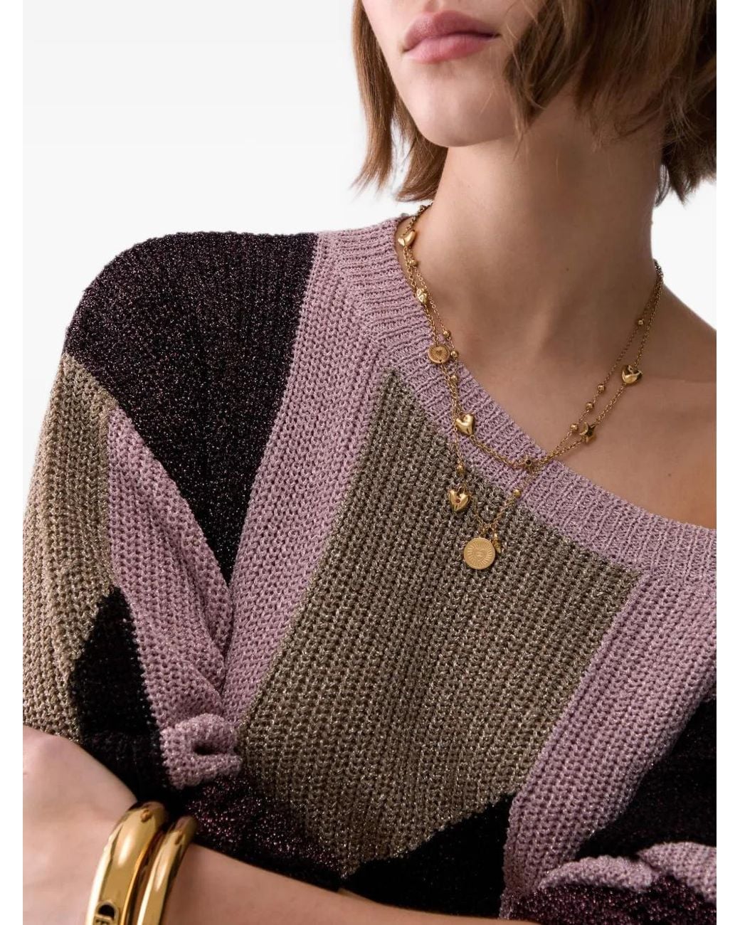 Liu Jo Black Sweater With Lamé Inlays