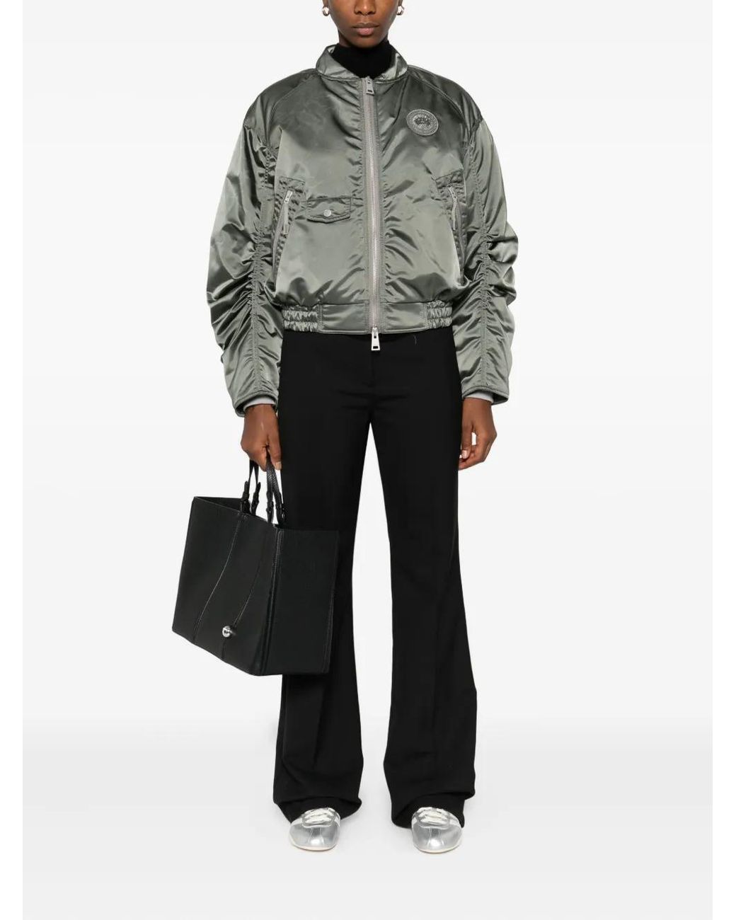 Canada Goose Gray Jade Zip-Up Bomber Jacket