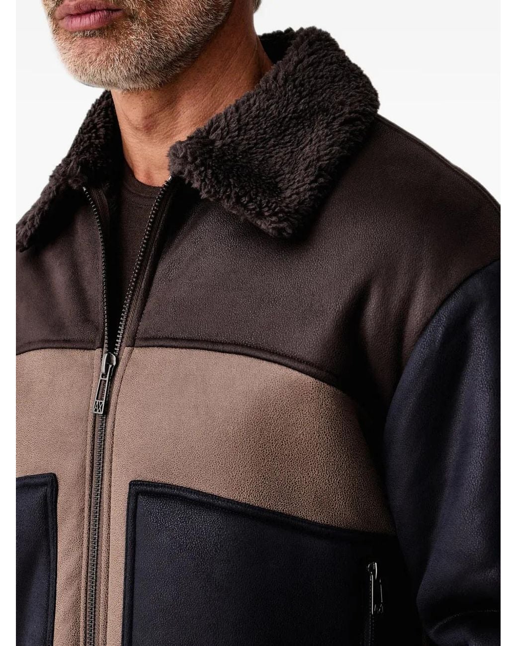 ARMANI EXCHANGE Black Blouson Colour-Block Jacket for men
