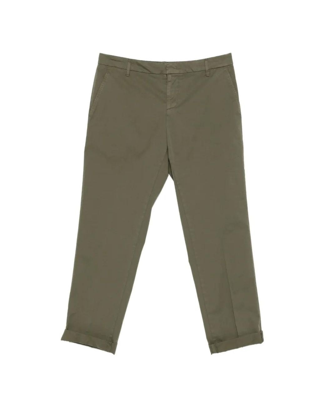 Dondup Green Cuffed Trousers for men