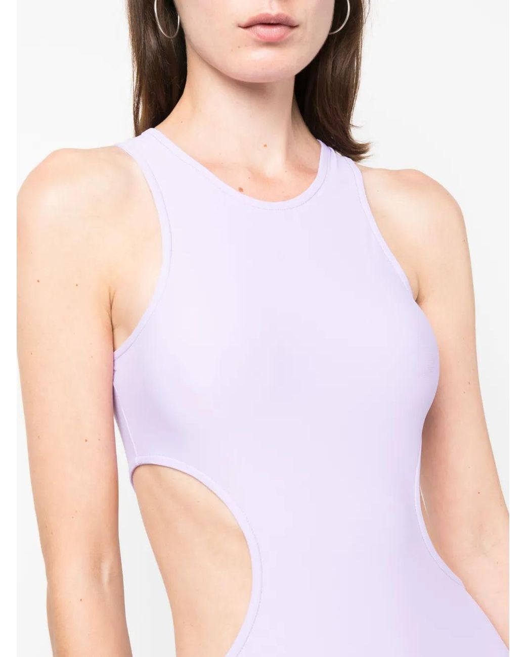 Reina Olga Purple Cut-Out Sleeveless Minidress