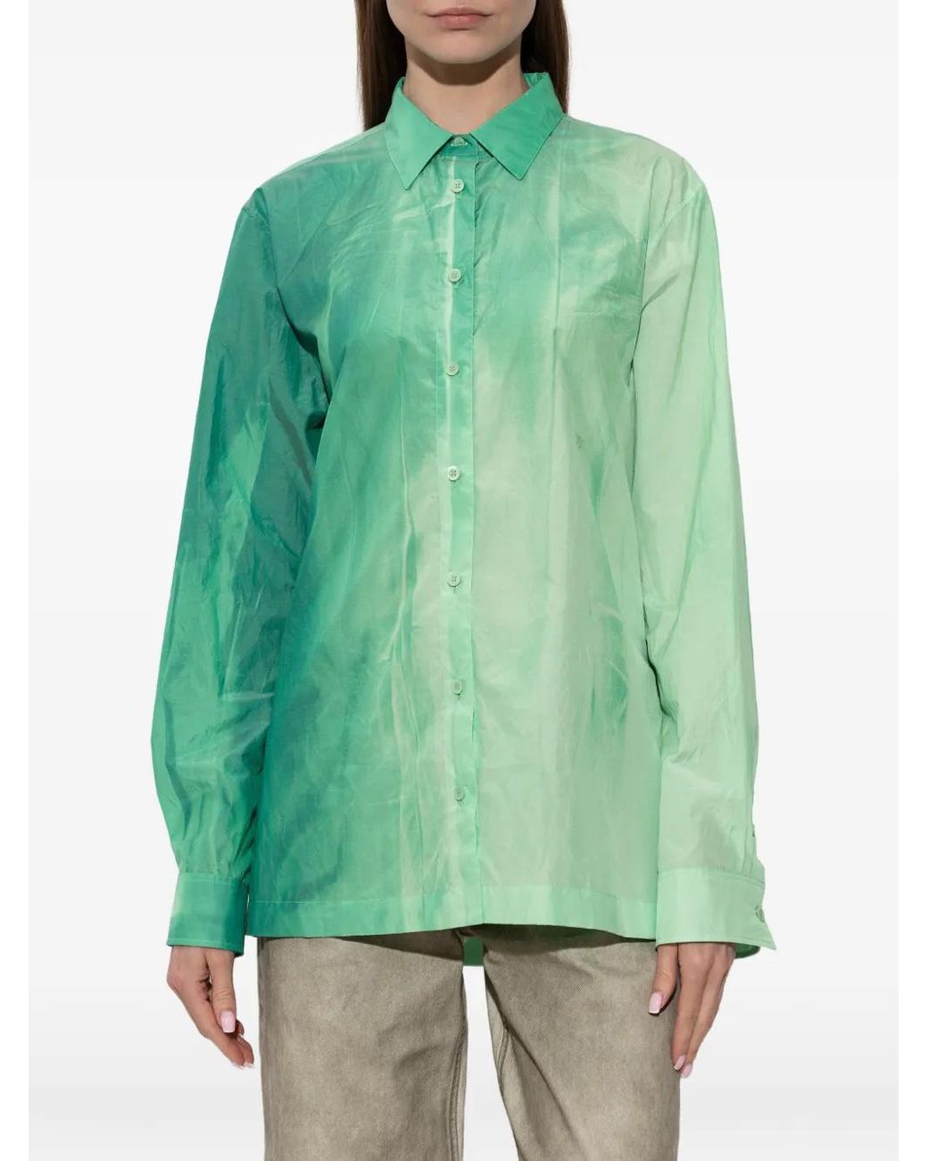 Loewe Green Button-Down Cotton Shirt
