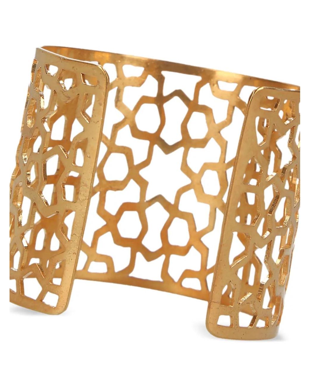 Pippa Small Metallic Geometric-Cut Cuff Bracelet