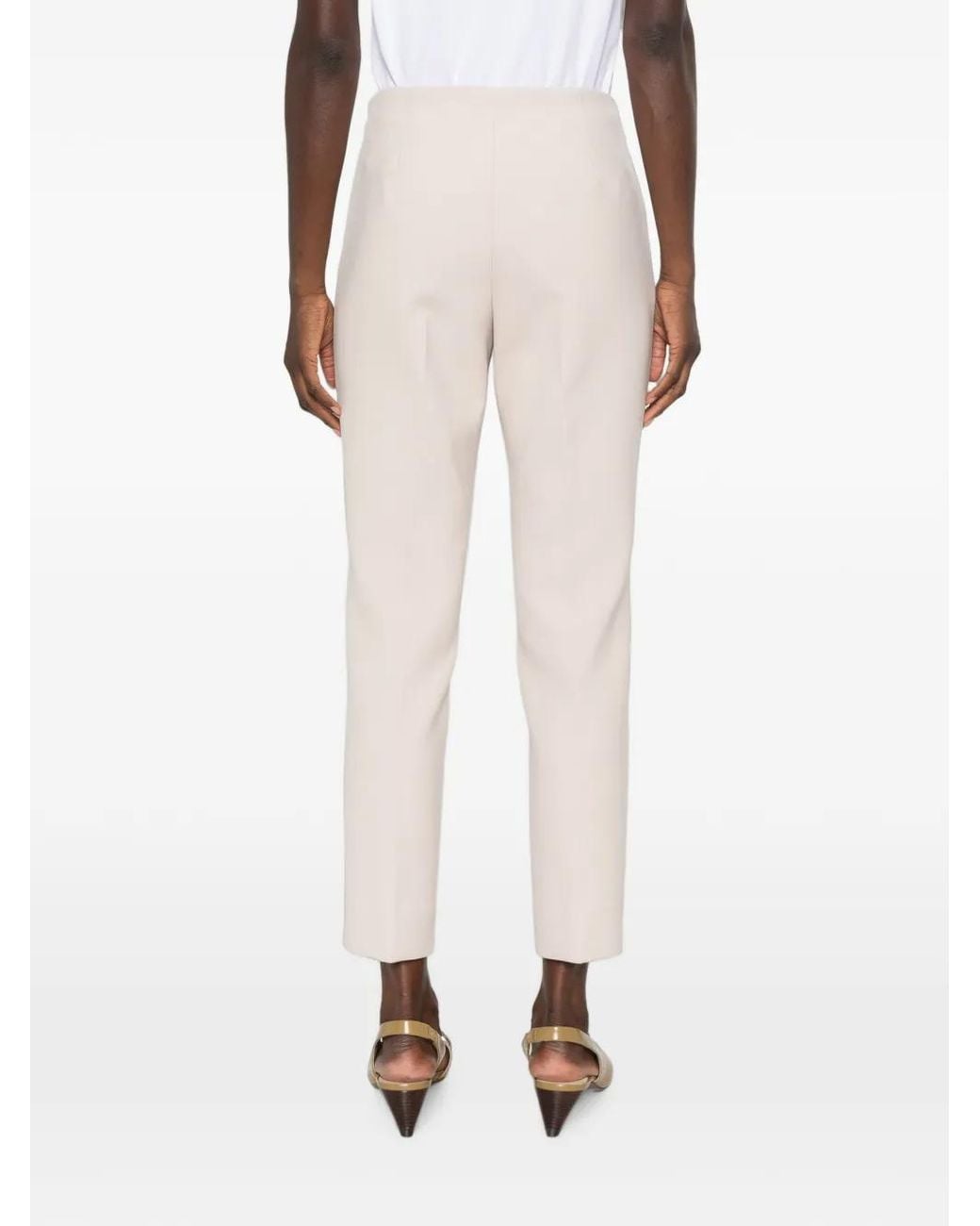 Peserico White Pressed-Creases Trousers