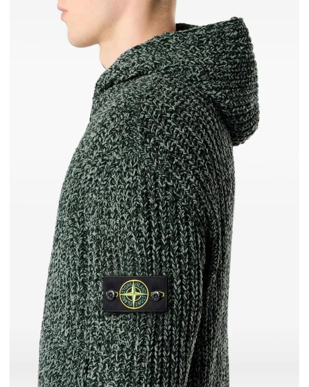Stone Island Green 5100065 Mouliné Cotton Chenille Jumper for men
