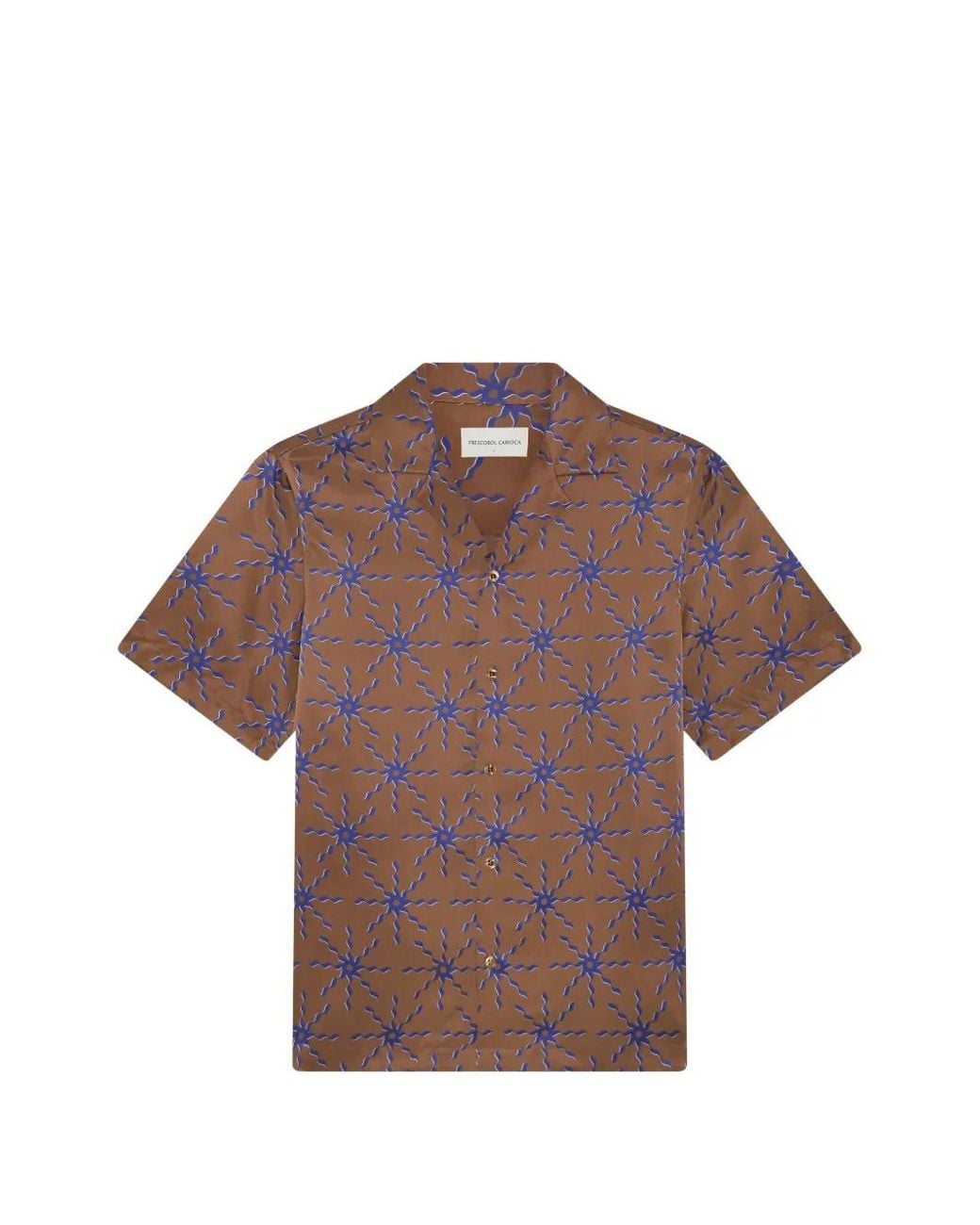 Frescobol Carioca Brown Roberto Silk Shirt for men