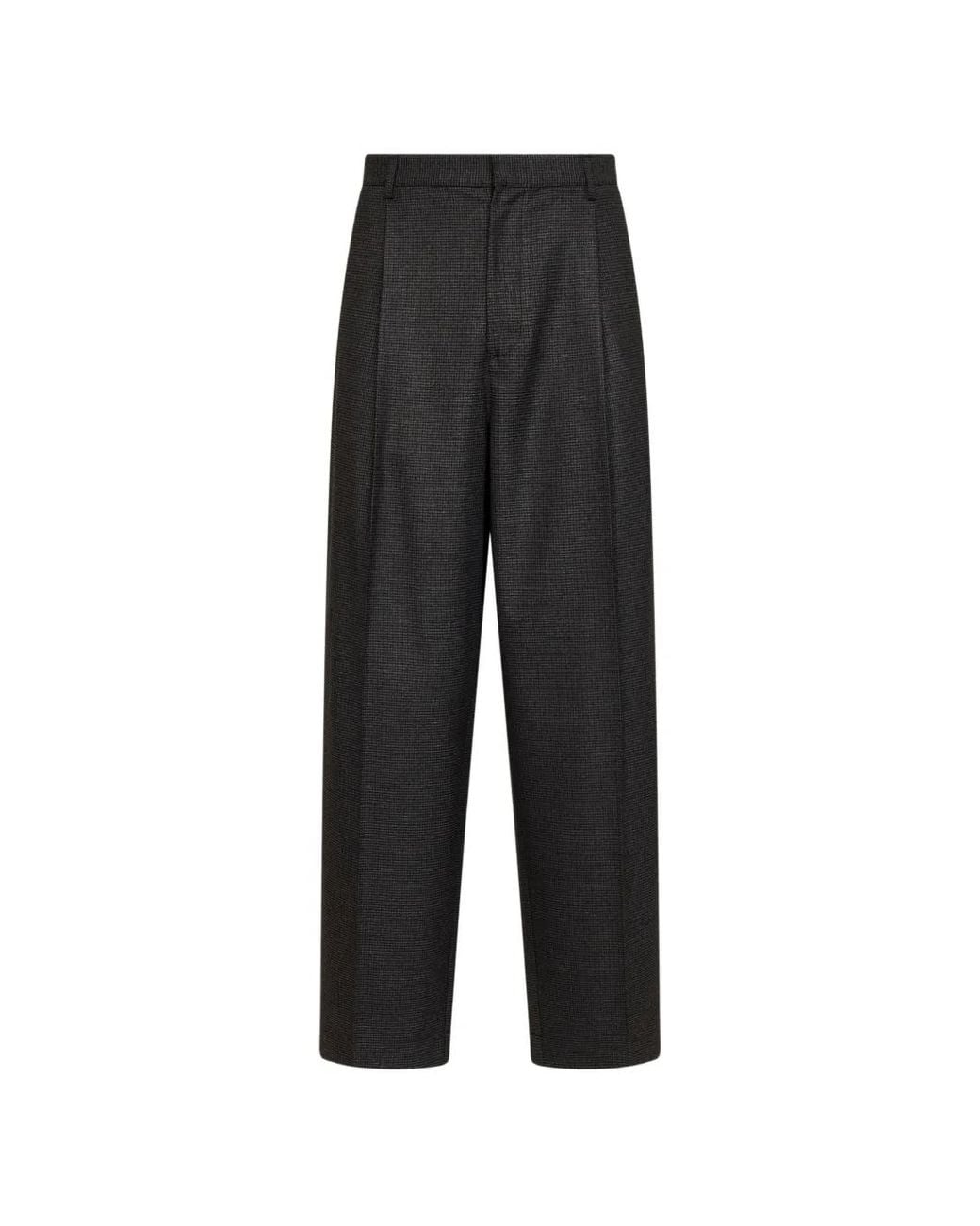 DARKPARK Black Pantalon Ample À Micro-Motif Pied-De-Poule Davide for men