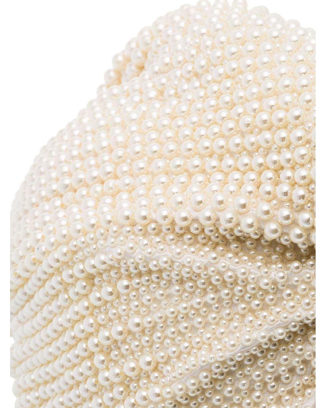 MaryJane Claverol Faux-pearl Beaded Head-wrap Cap in White  display picture 3