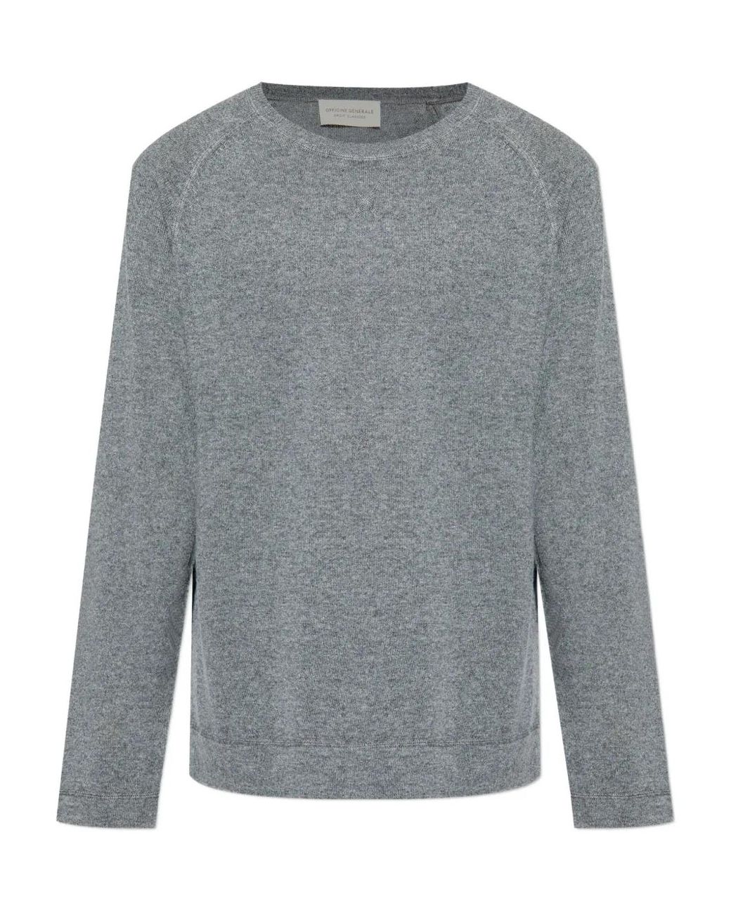Officine Generale Gray Raglan-Sleeve Sweater for men