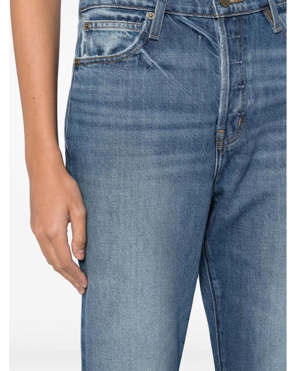 FRAME Blue Le Mec Straight-Leg Jeans