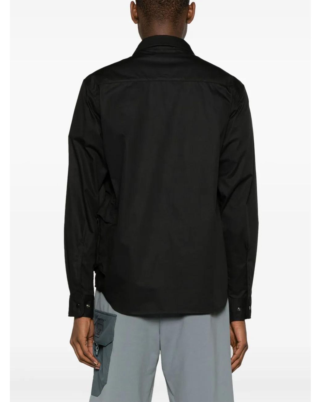 C P Company Black Zipped Gabardine Shirt for men