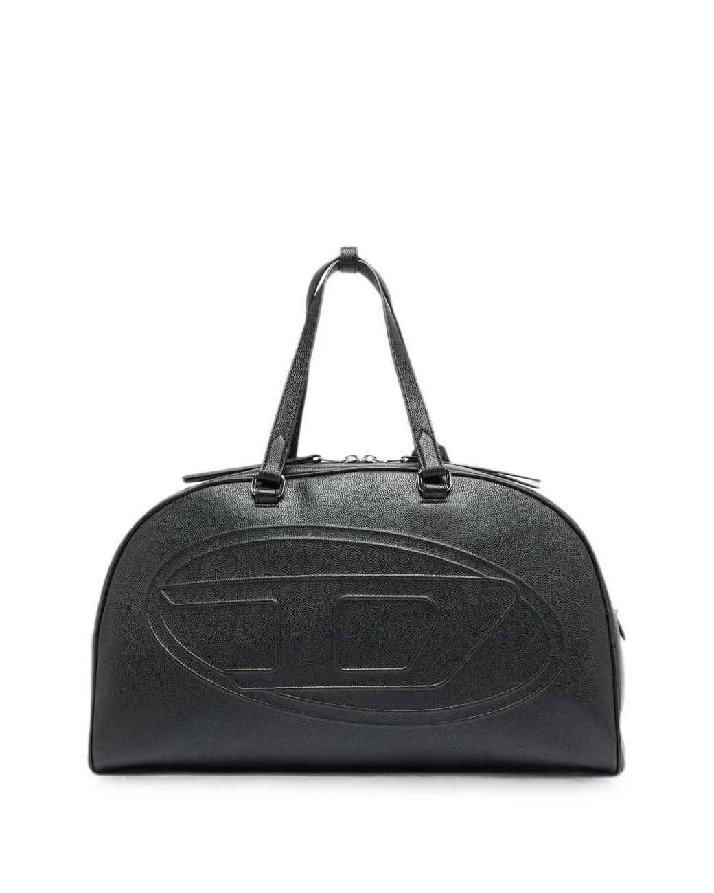 DIESEL Black 1Dr Dome-Leather Travel Bag With Oval D Logo for men