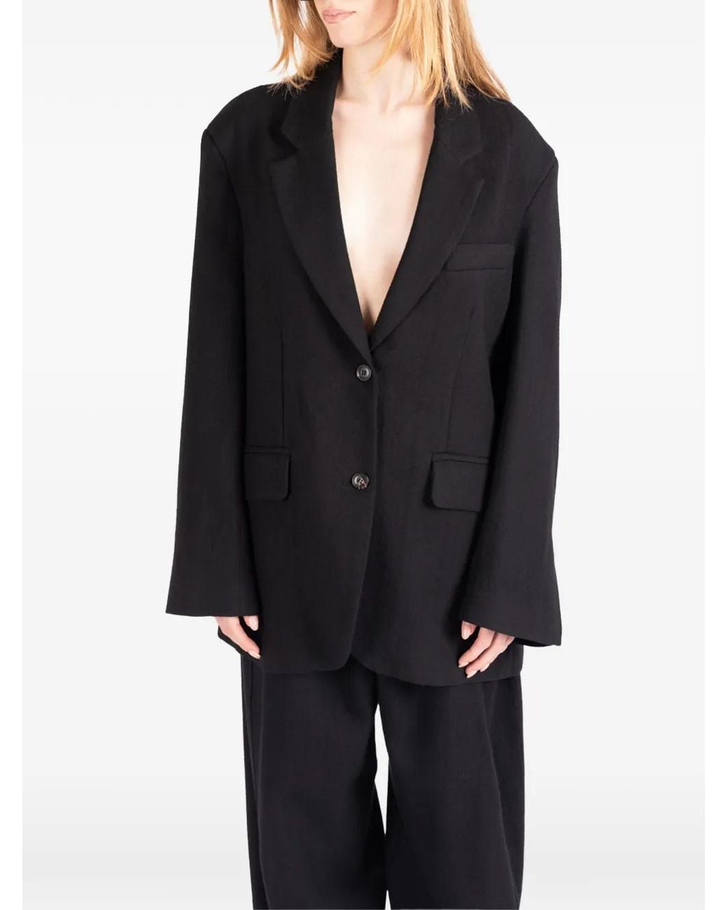 Societe Anonyme Black Berry Notched-Lapel Wool Jacket