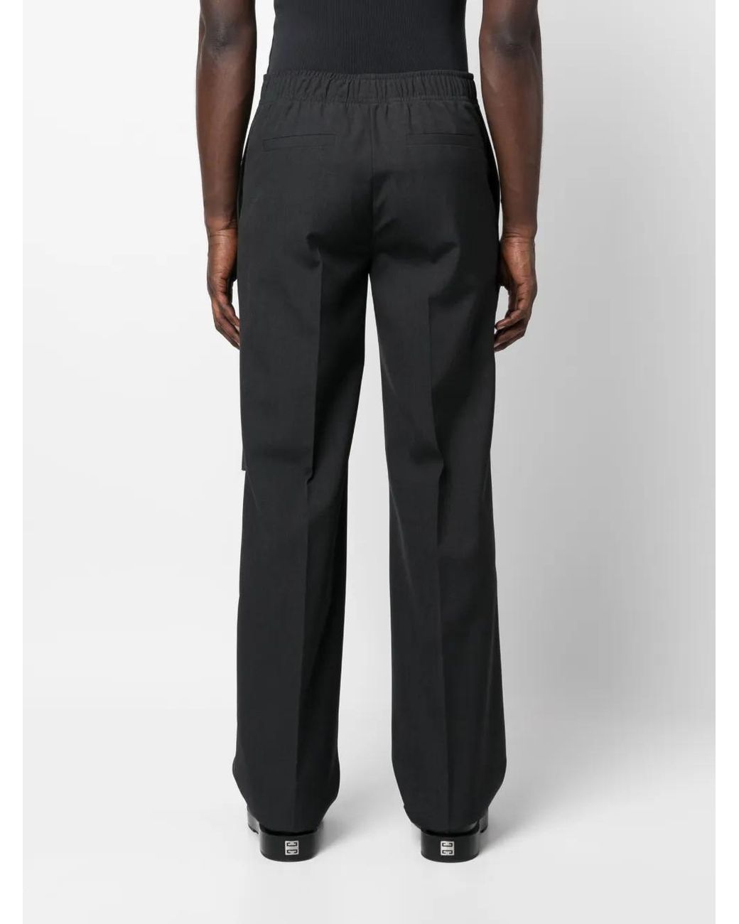 Givenchy Black Distressed Wool Trousers for men
