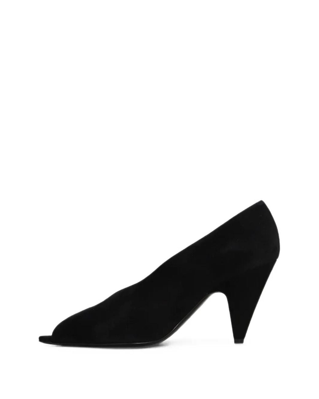 Sergio Rossi Black Beak Peep V-Vamp Pumps